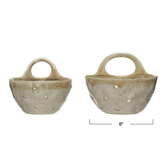 Hello Honey® Reactive Glaze Stoneware Colander Set with Handles